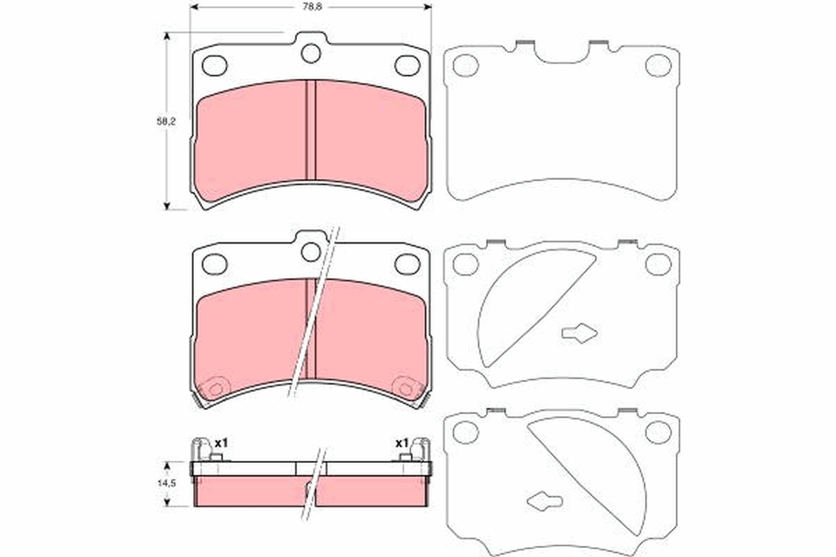 Brake Pad Set, disc brake - GDB3219 TRW