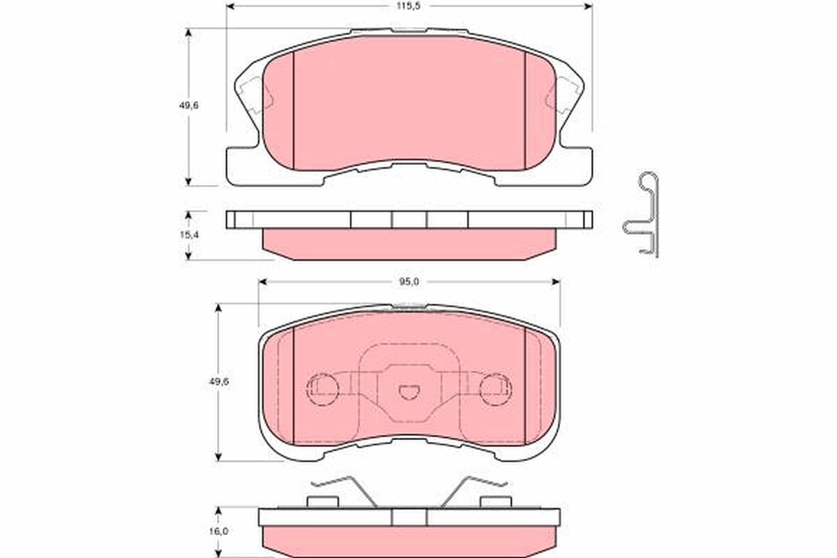 Brake Pad Set, disc brake - GDB3220 TRW