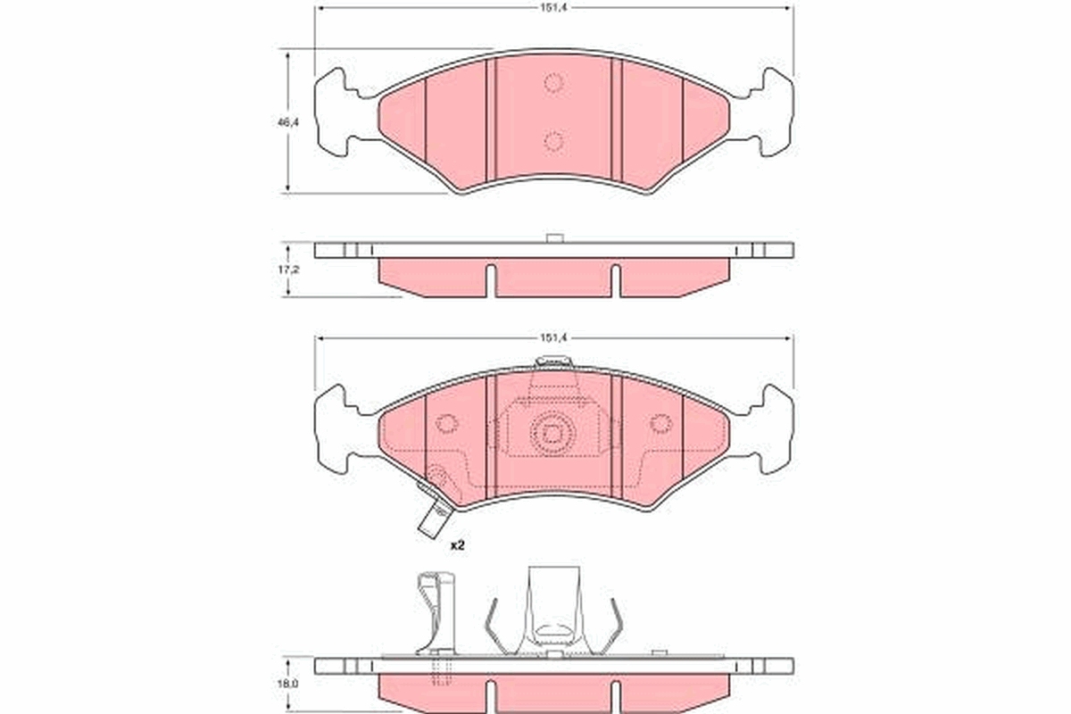 Brake Pad Set, disc brake - GDB3224 TRW