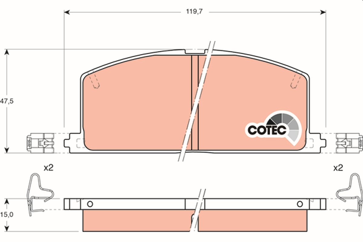 Brake Pad Set, disc brake - GDB323 TRW