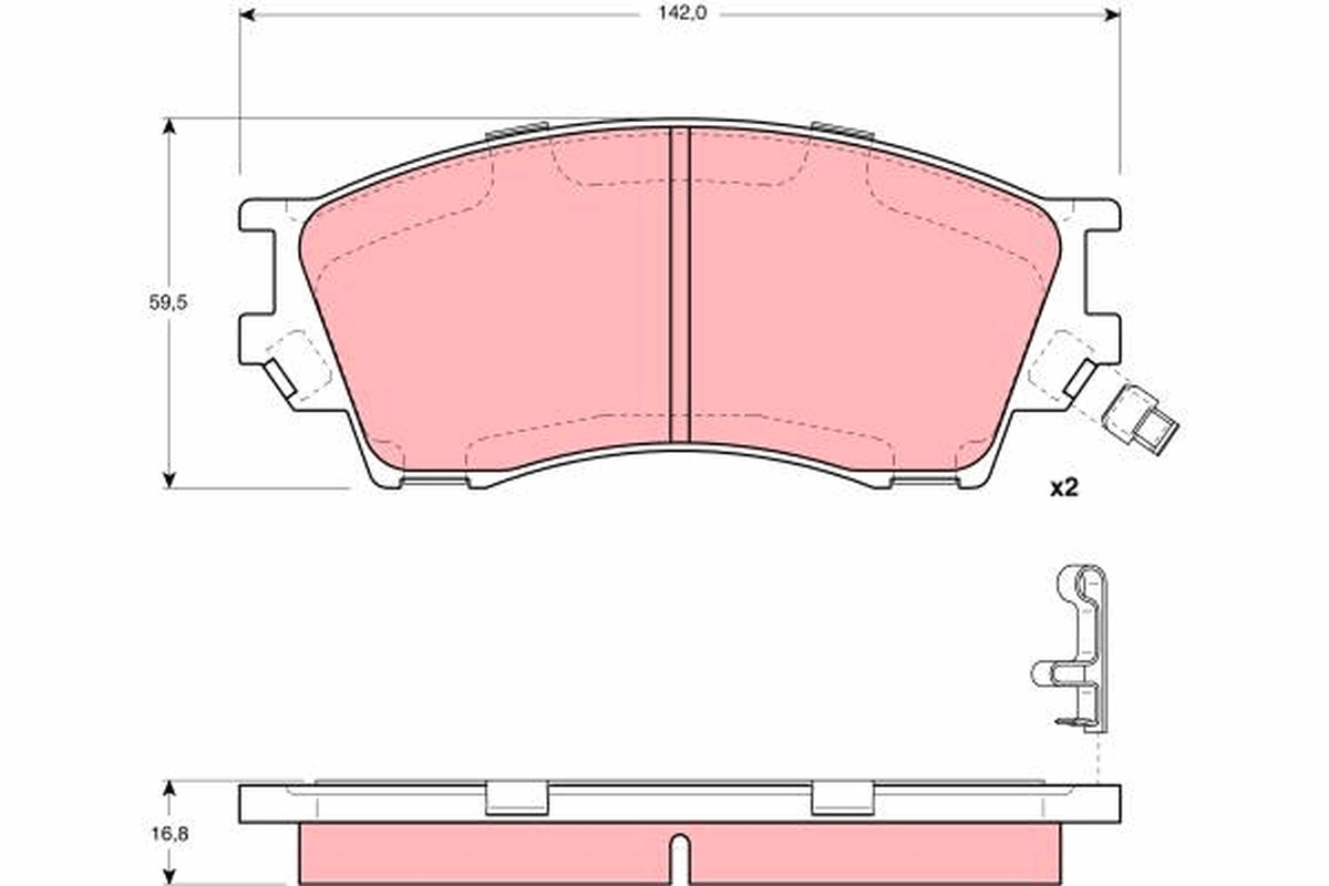 Kit pastiglie freno, Freno a disco - GDB3230 TRW