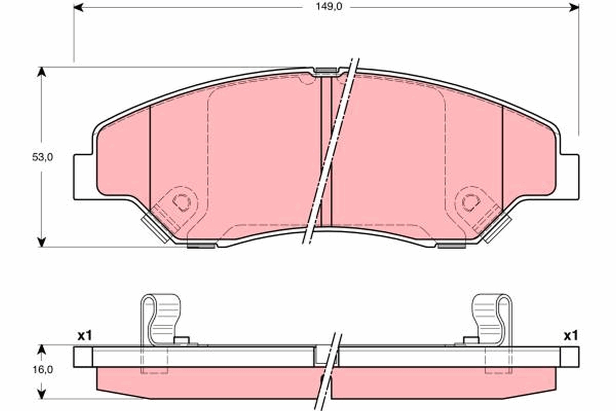Brake Pad Set, disc brake - GDB3241 TRW