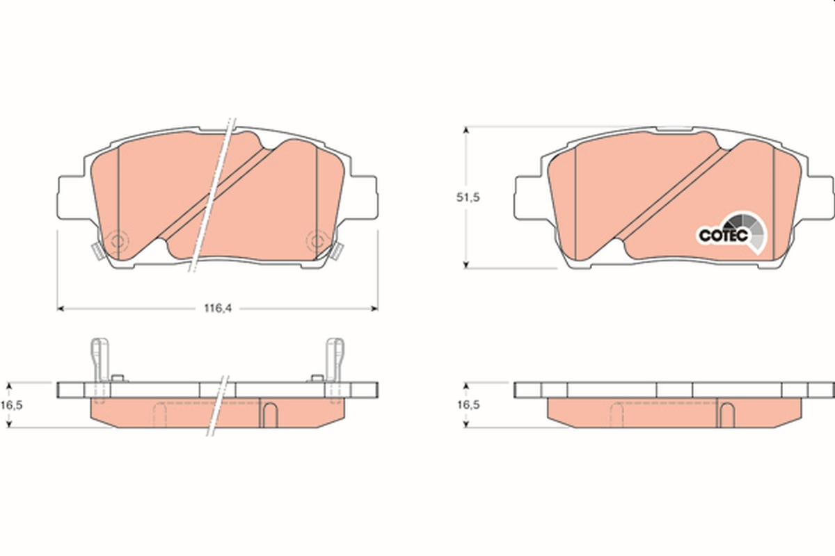Brake Pad Set, disc brake - GDB3242 TRW