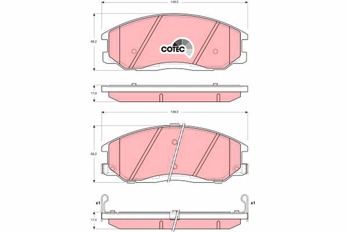 Brake Pad Set, disc brake - GDB3244 TRW