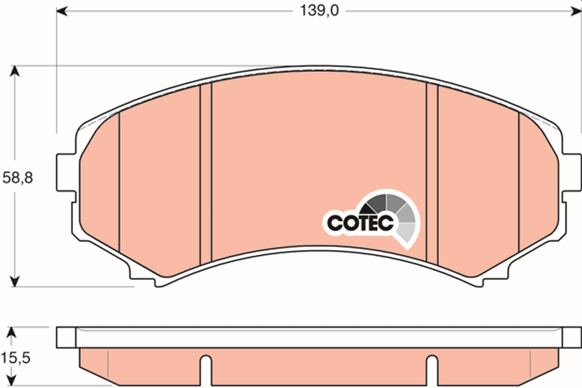 Brake Pad Set, disc brake - GDB3246 TRW
