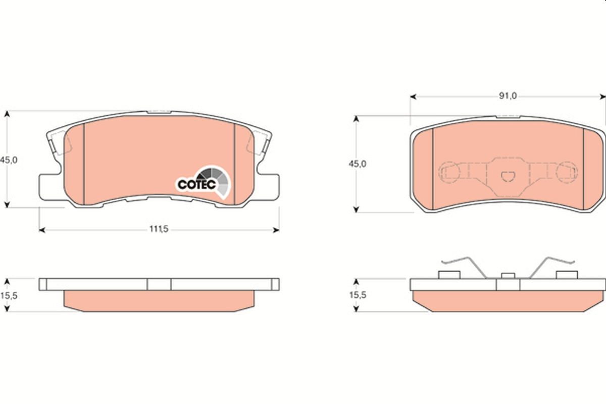Brake Pad Set, disc brake - GDB3247 TRW