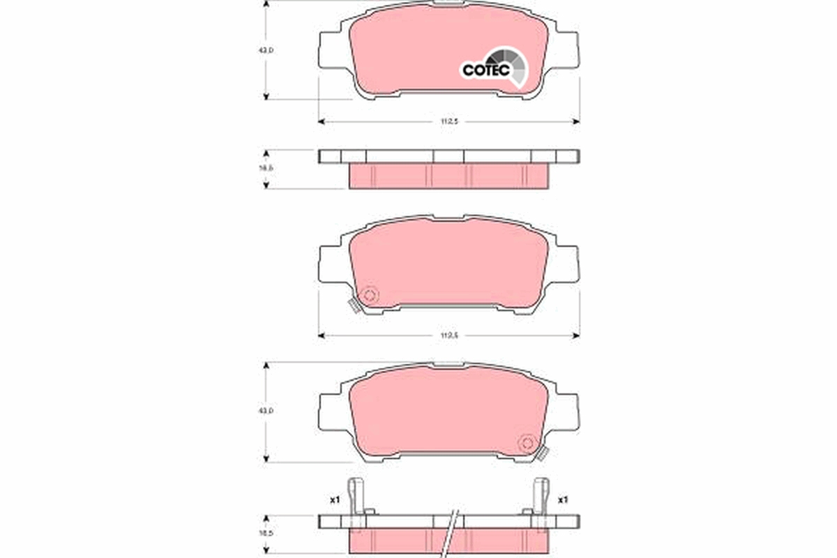 Brake Pad Set, disc brake - GDB3249 TRW