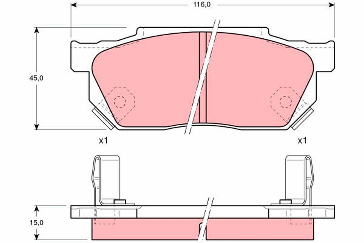 Kit pastiglie freno, Freno a disco - GDB325 TRW
