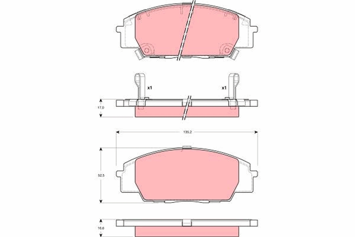 Brake Pad Set, disc brake - GDB3250 TRW