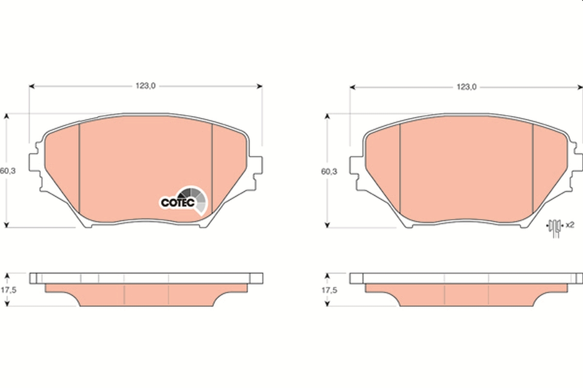 Brake Pad Set, disc brake - GDB3251 TRW