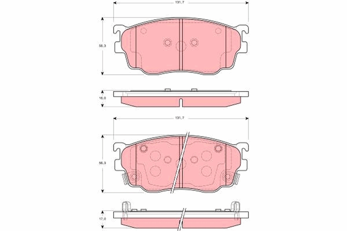 Brake Pad Set, disc brake - GDB3253 TRW