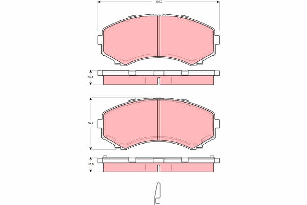 Brake Pad Set, disc brake - GDB3254 TRW