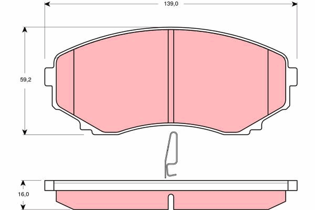 Kit pastiglie freno, Freno a disco - GDB3255 TRW