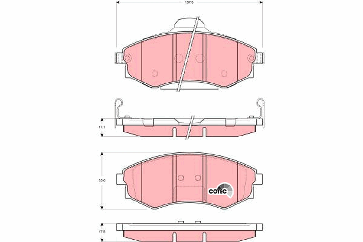 Brake Pad Set, disc brake - GDB3256 TRW