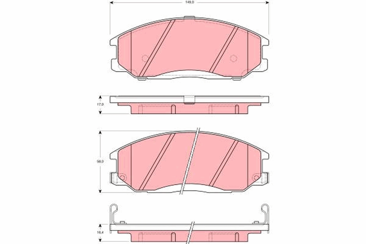 Brake Pad Set, disc brake - GDB3257 TRW