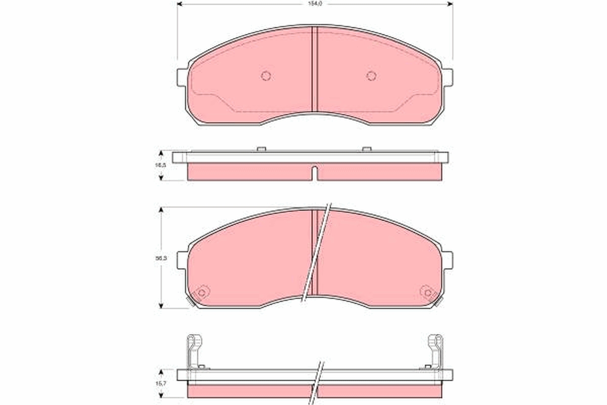 Brake Pad Set, disc brake - GDB3261 TRW