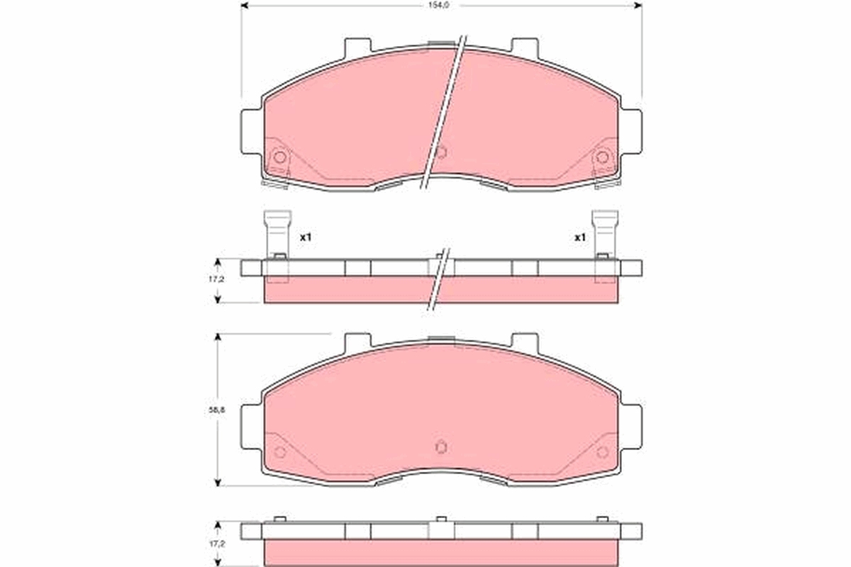 Brake Pad Set, disc brake - GDB3263 TRW