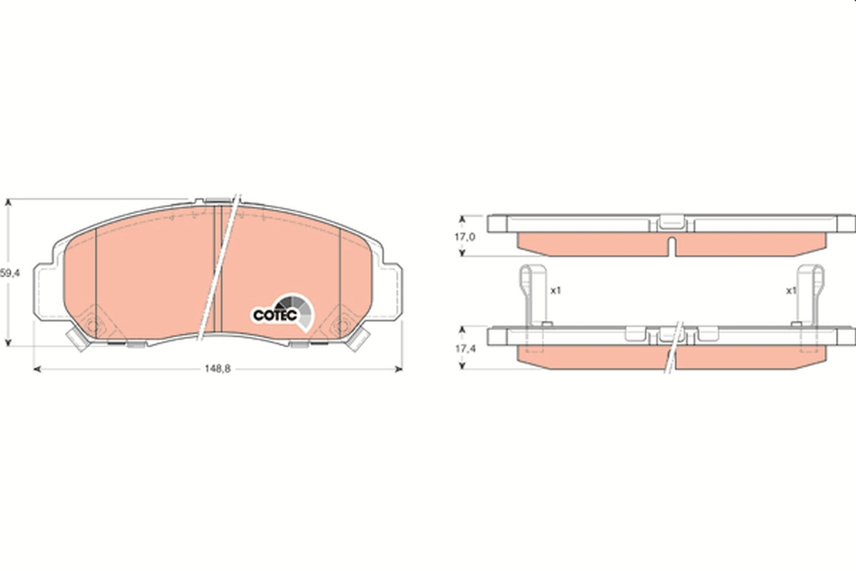 Kit pastiglie freno, Freno a disco - GDB3268 TRW