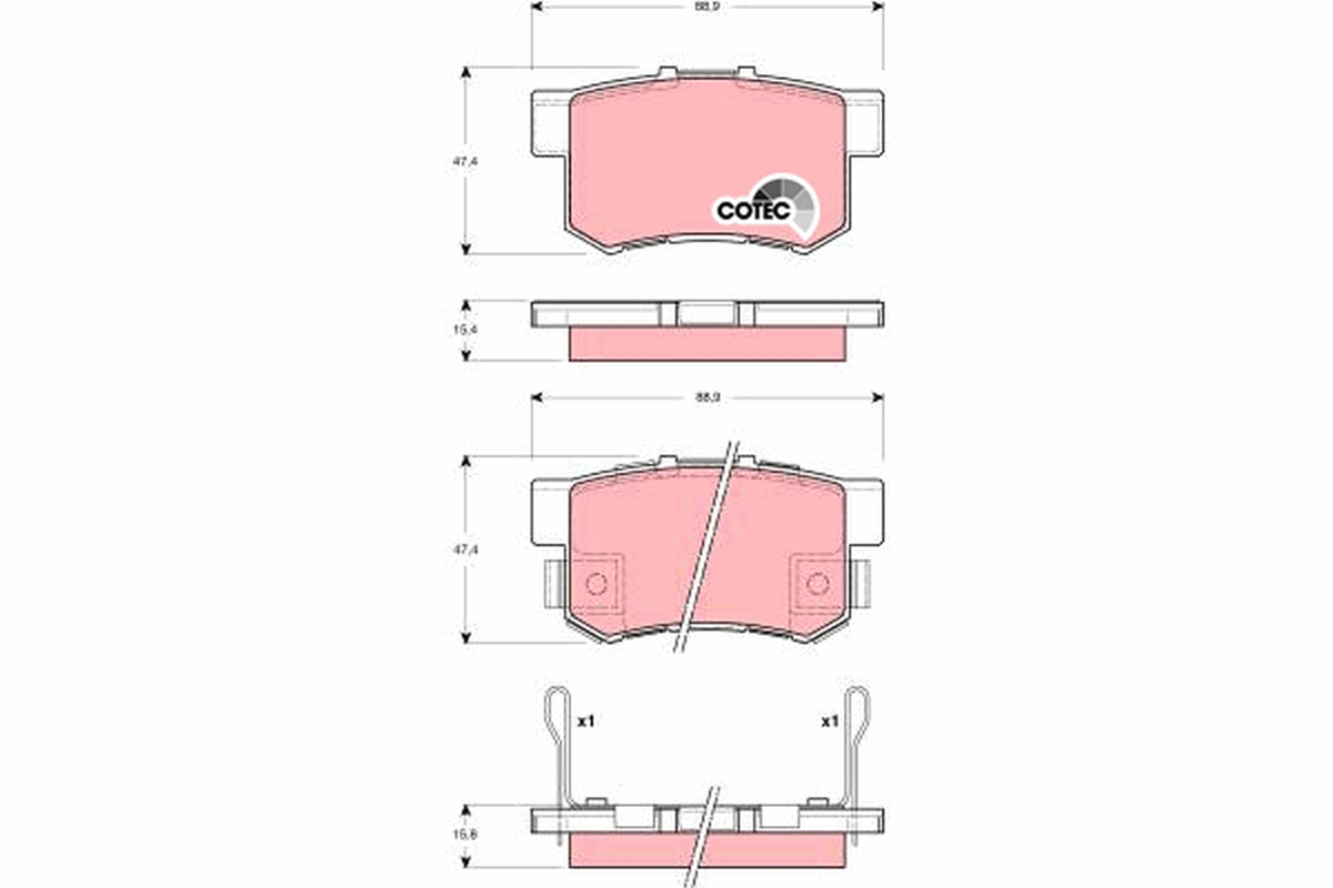 Brake Pad Set, disc brake - GDB3269 TRW