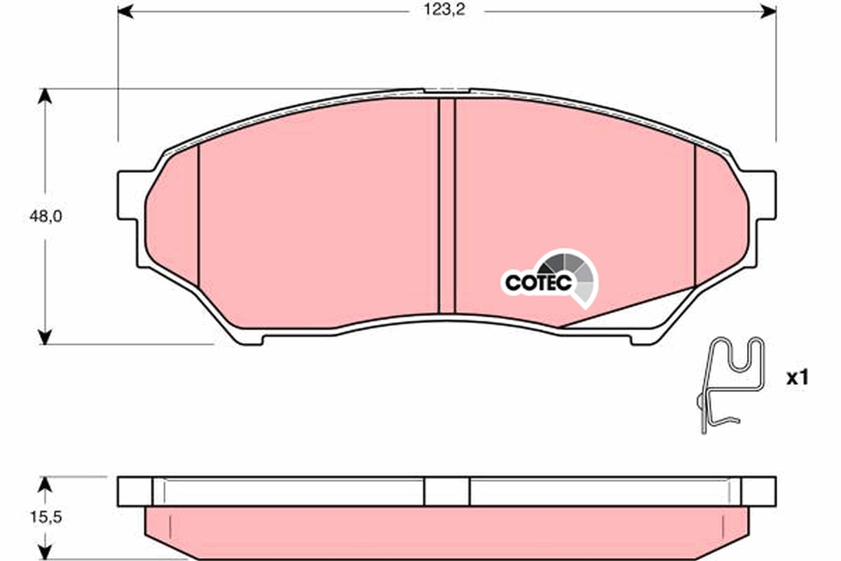 Brake Pad Set, disc brake - GDB3270 TRW
