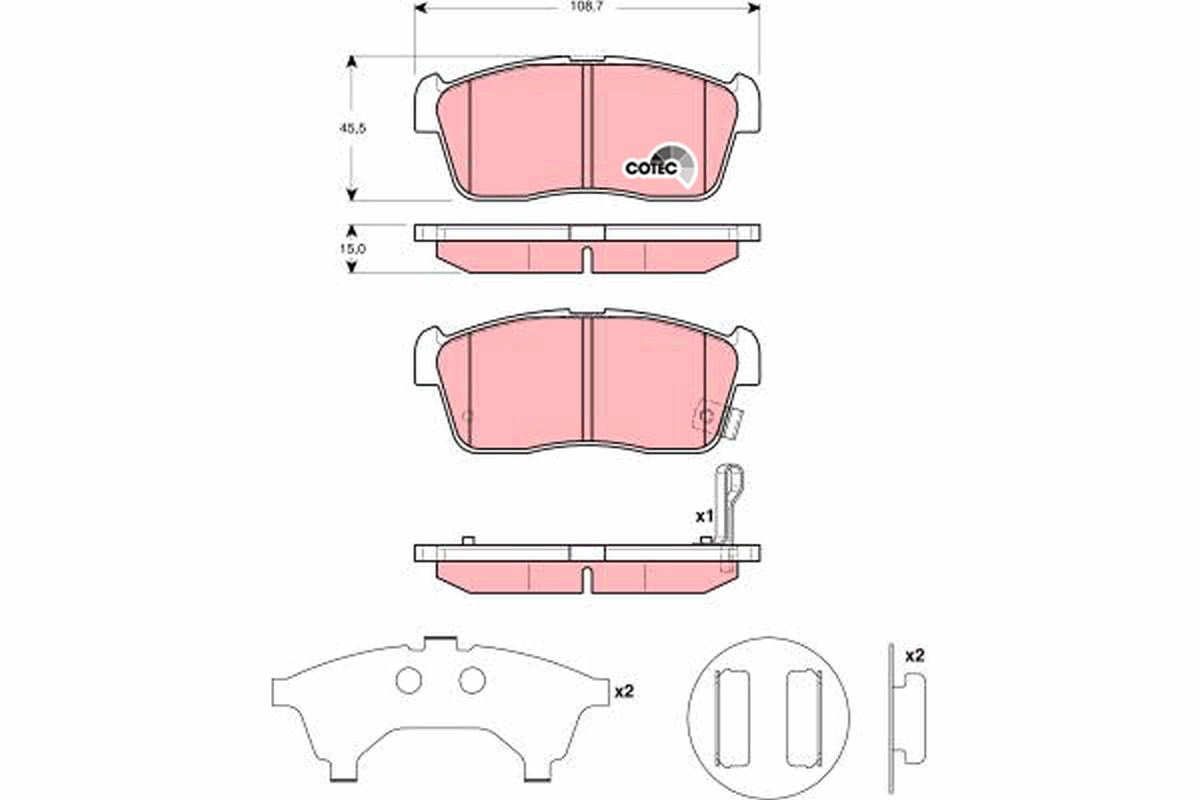 Brake Pad Set, disc brake - GDB3276 TRW