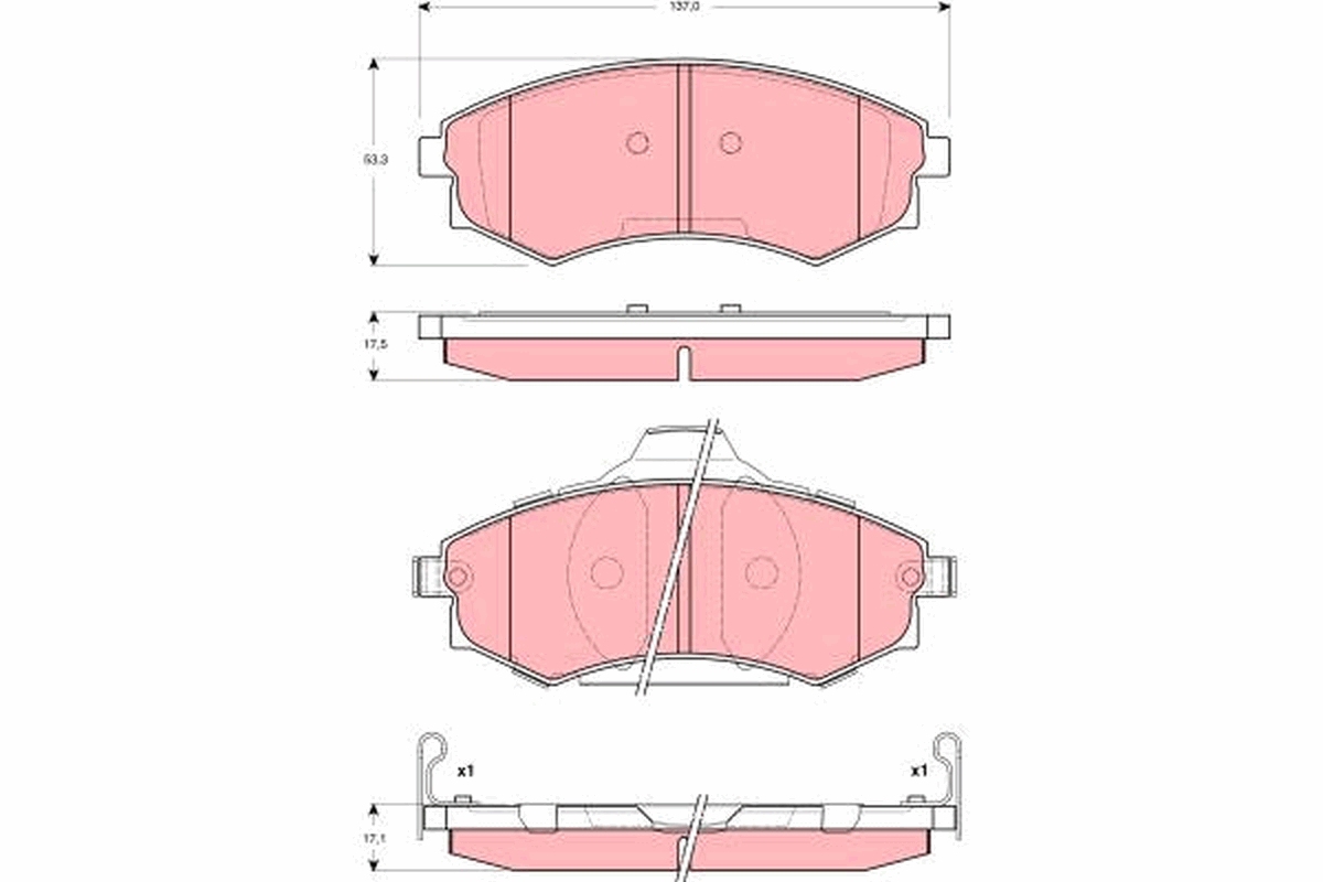 Kit pastiglie freno, Freno a disco - GDB3283 TRW