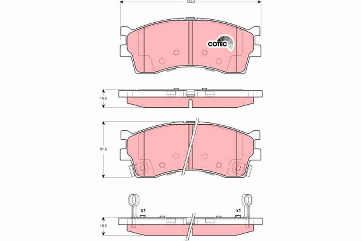 Brake Pad Set, disc brake - GDB3285 TRW