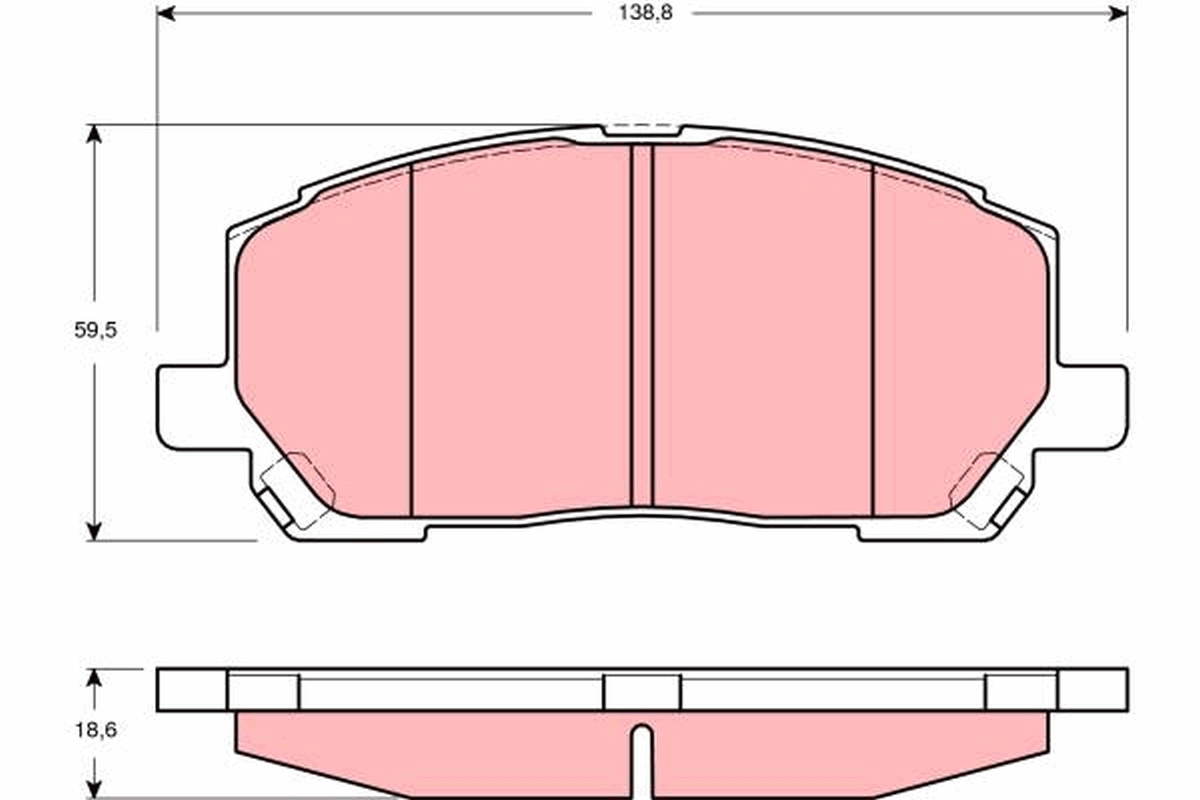 Brake Pad Set, disc brake - GDB3286 TRW
