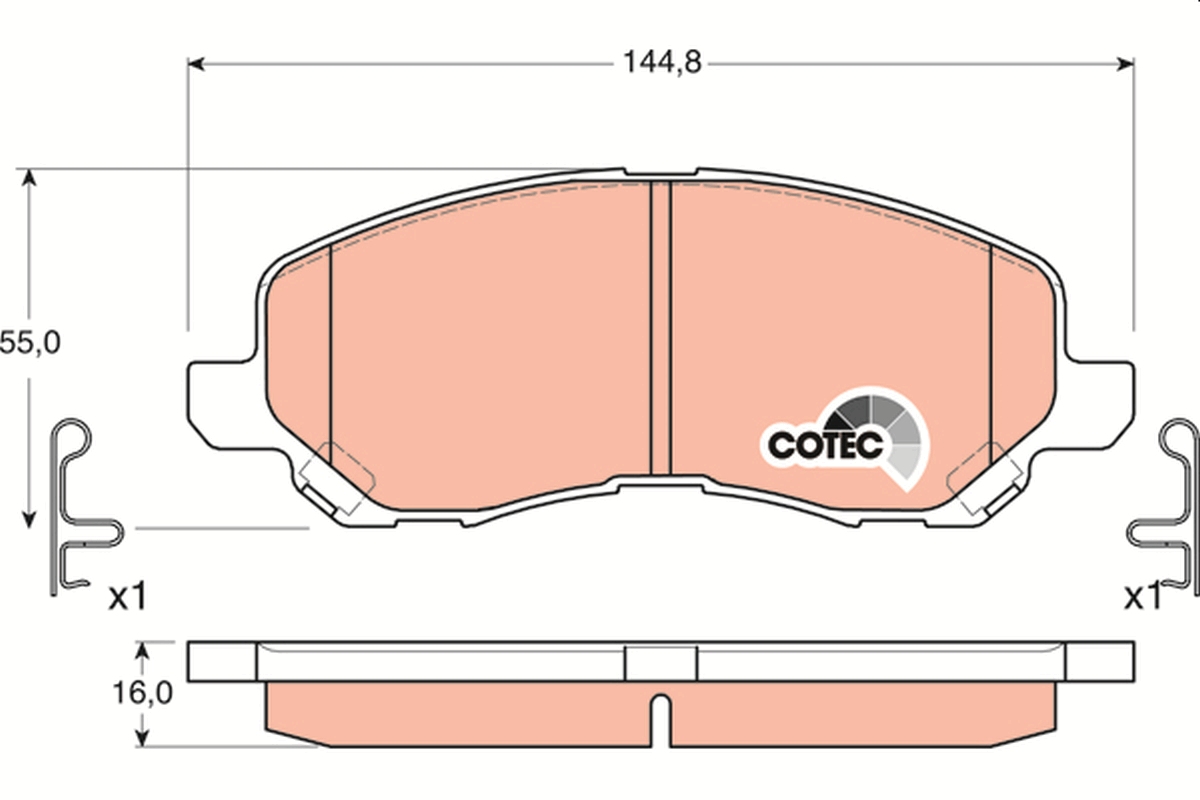 Brake Pad Set, disc brake - GDB3287 TRW
