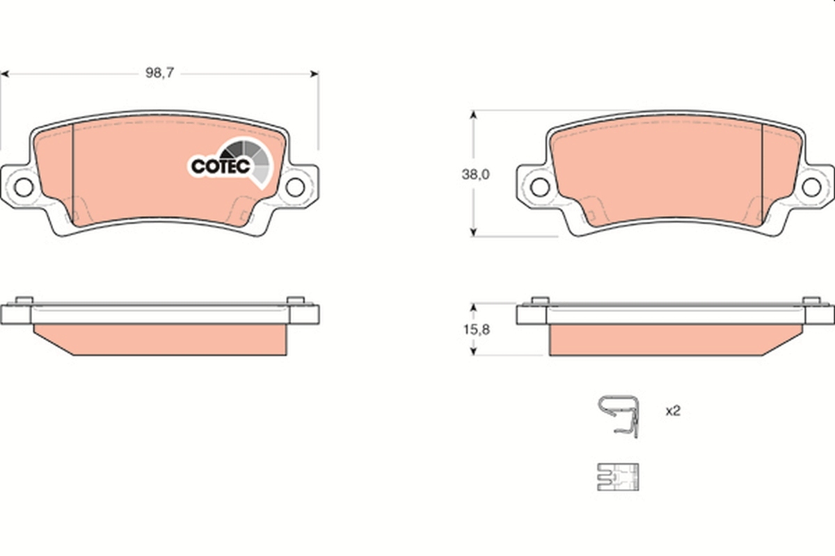 Brake Pad Set, disc brake - GDB3289 TRW