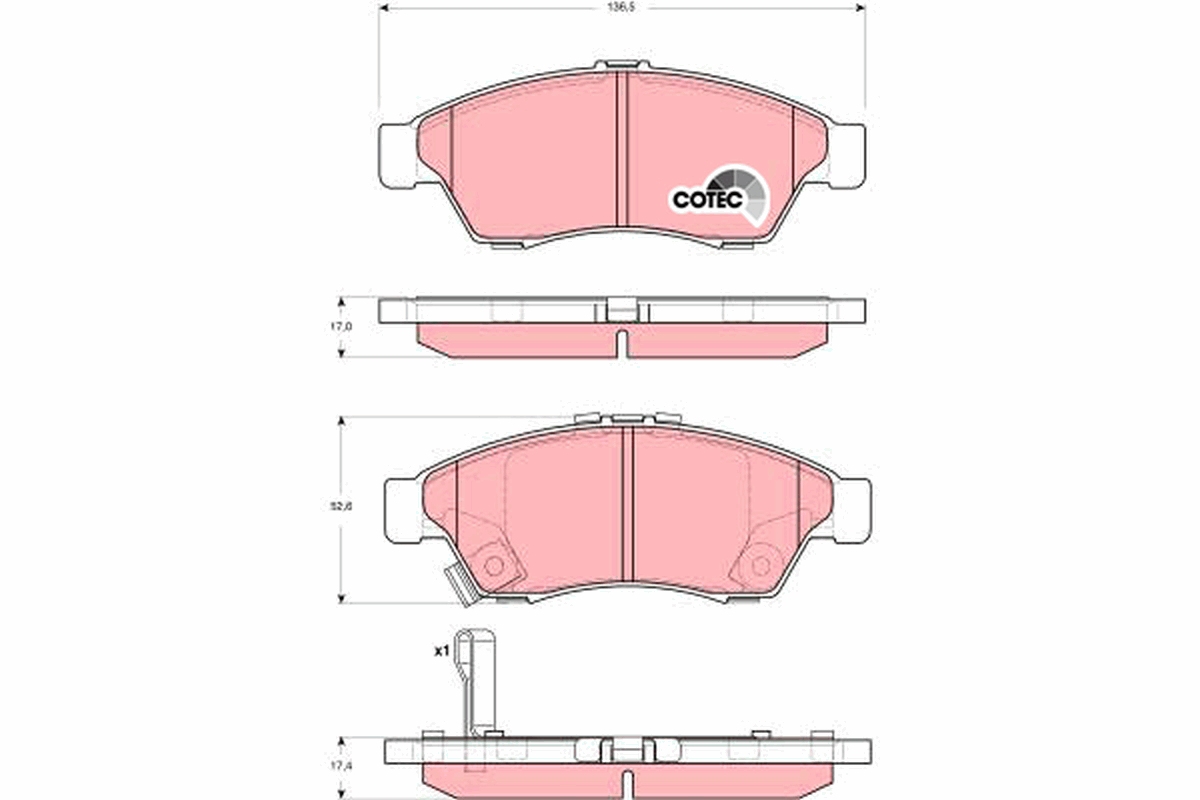 Kit pastiglie freno, Freno a disco - GDB3290 TRW