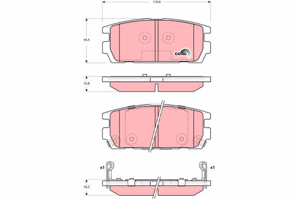 Brake Pad Set, disc brake - GDB3296 TRW