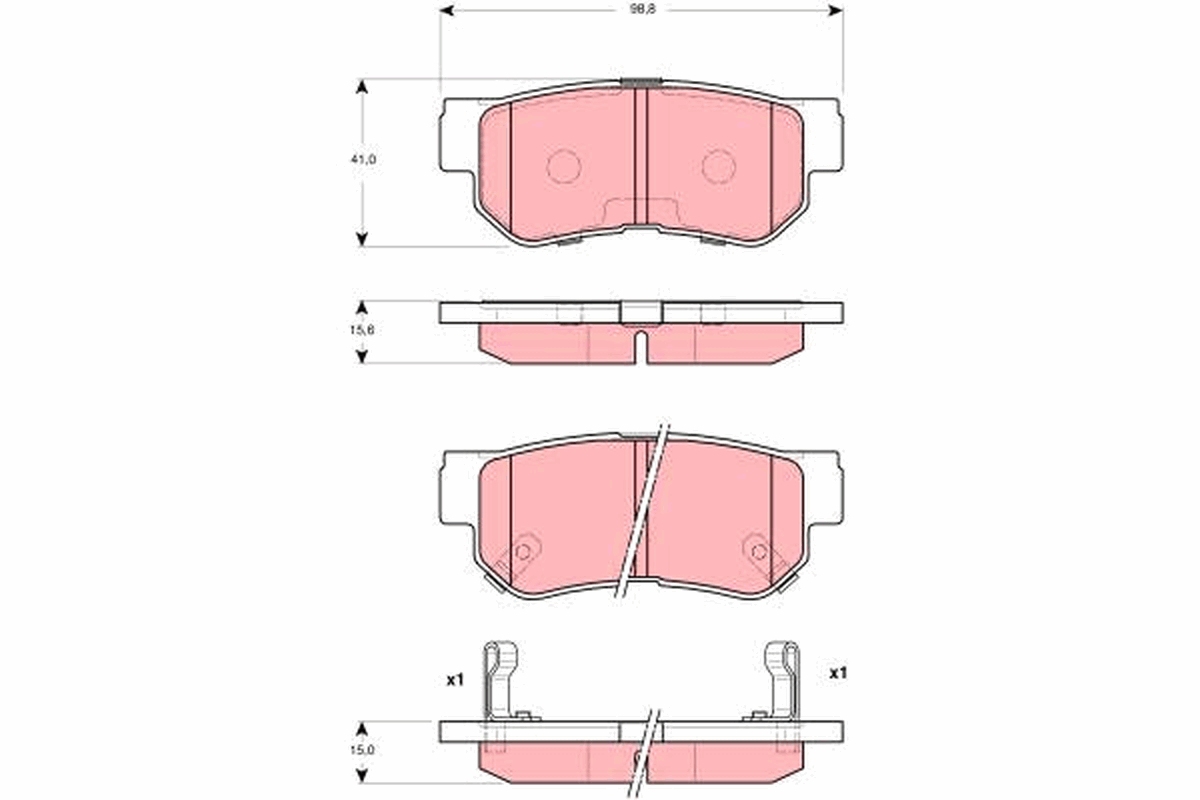 Brake Pad Set, disc brake - GDB3298 TRW