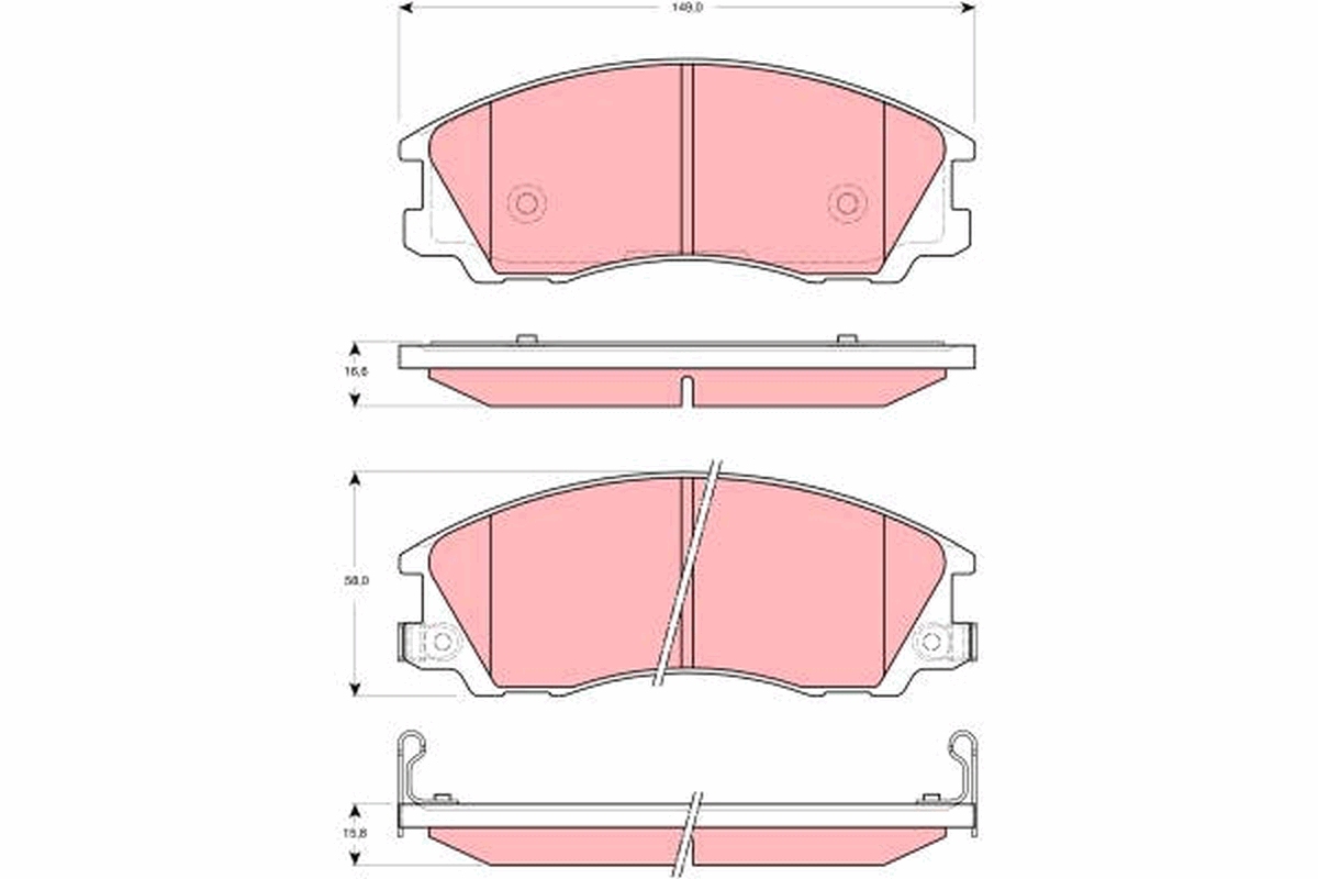 Brake Pad Set, disc brake - GDB3299 TRW