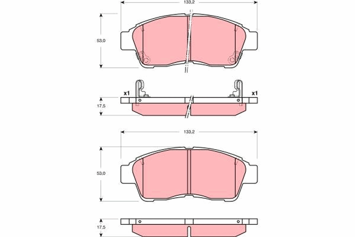 Brake Pad Set, disc brake - GDB3300 TRW