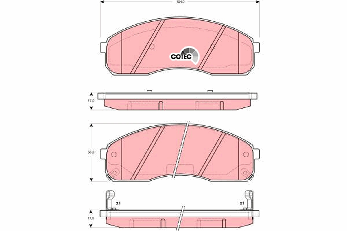 Kit pastiglie freno, Freno a disco - GDB3301 TRW