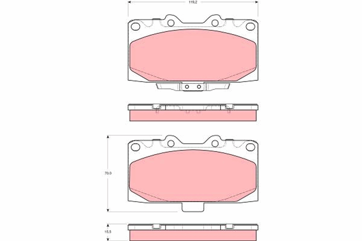 Brake Pad Set, disc brake - GDB3307 TRW