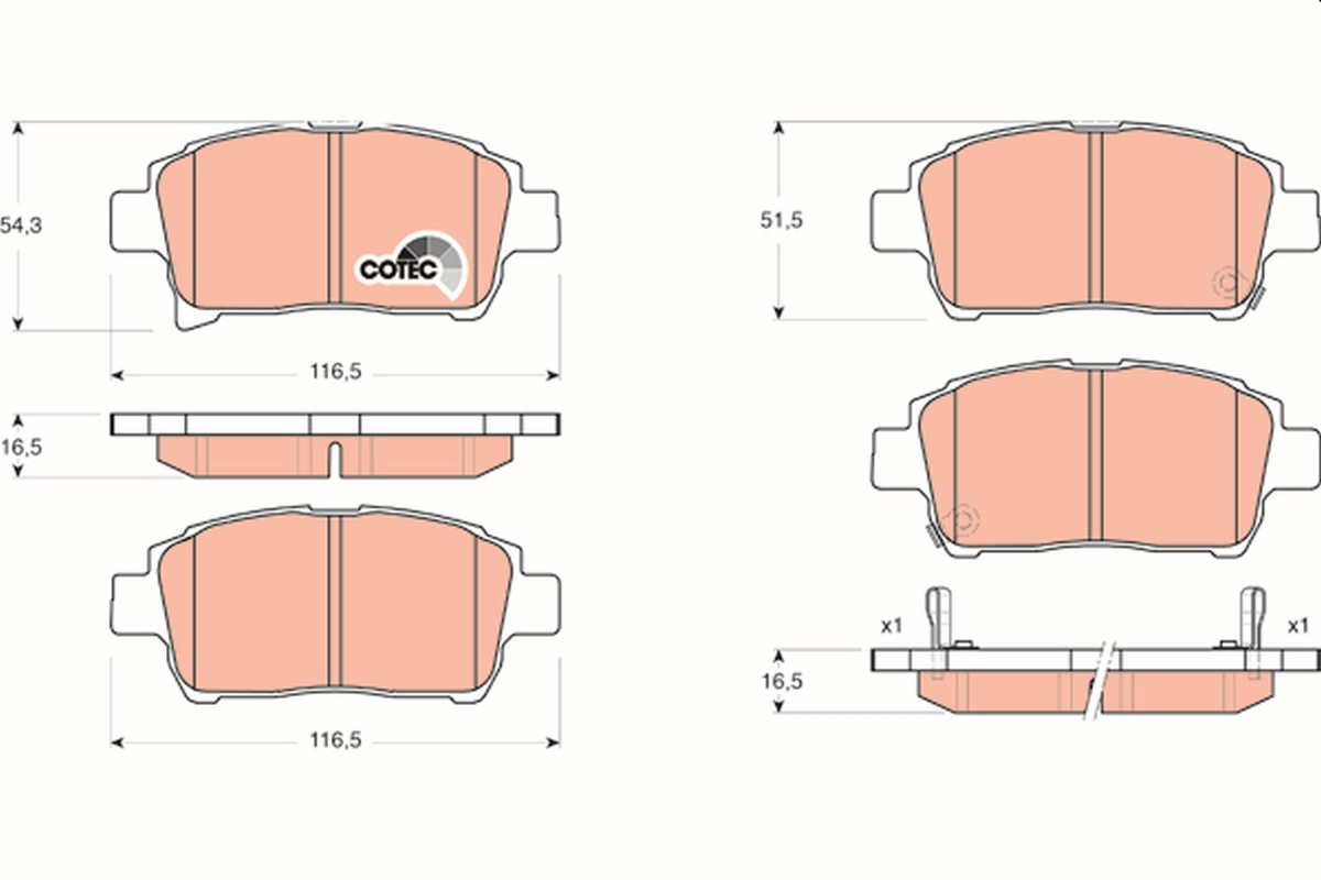 Brake Pad Set, disc brake - GDB3317 TRW