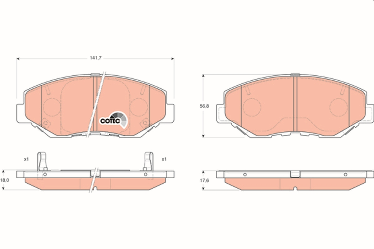 Brake Pad Set, disc brake - GDB3325 TRW