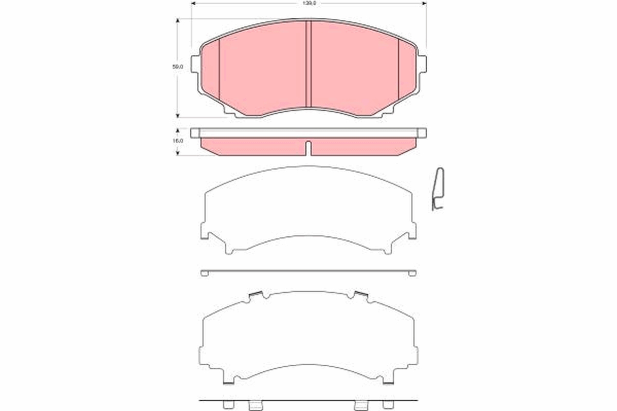 Kit pastiglie freno, Freno a disco - GDB3326 TRW