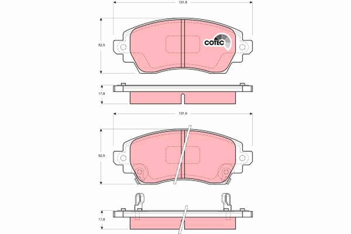 Brake Pad Set, disc brake - GDB3333 TRW