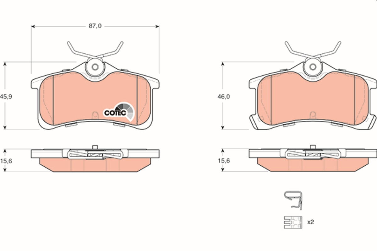 Brake Pad Set, disc brake - GDB3334 TRW