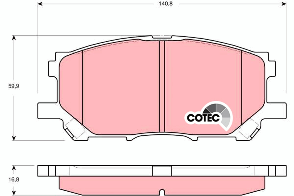 Brake Pad Set, disc brake - GDB3338 TRW