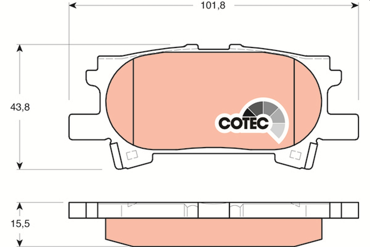 Brake Pad Set, disc brake - GDB3339 TRW