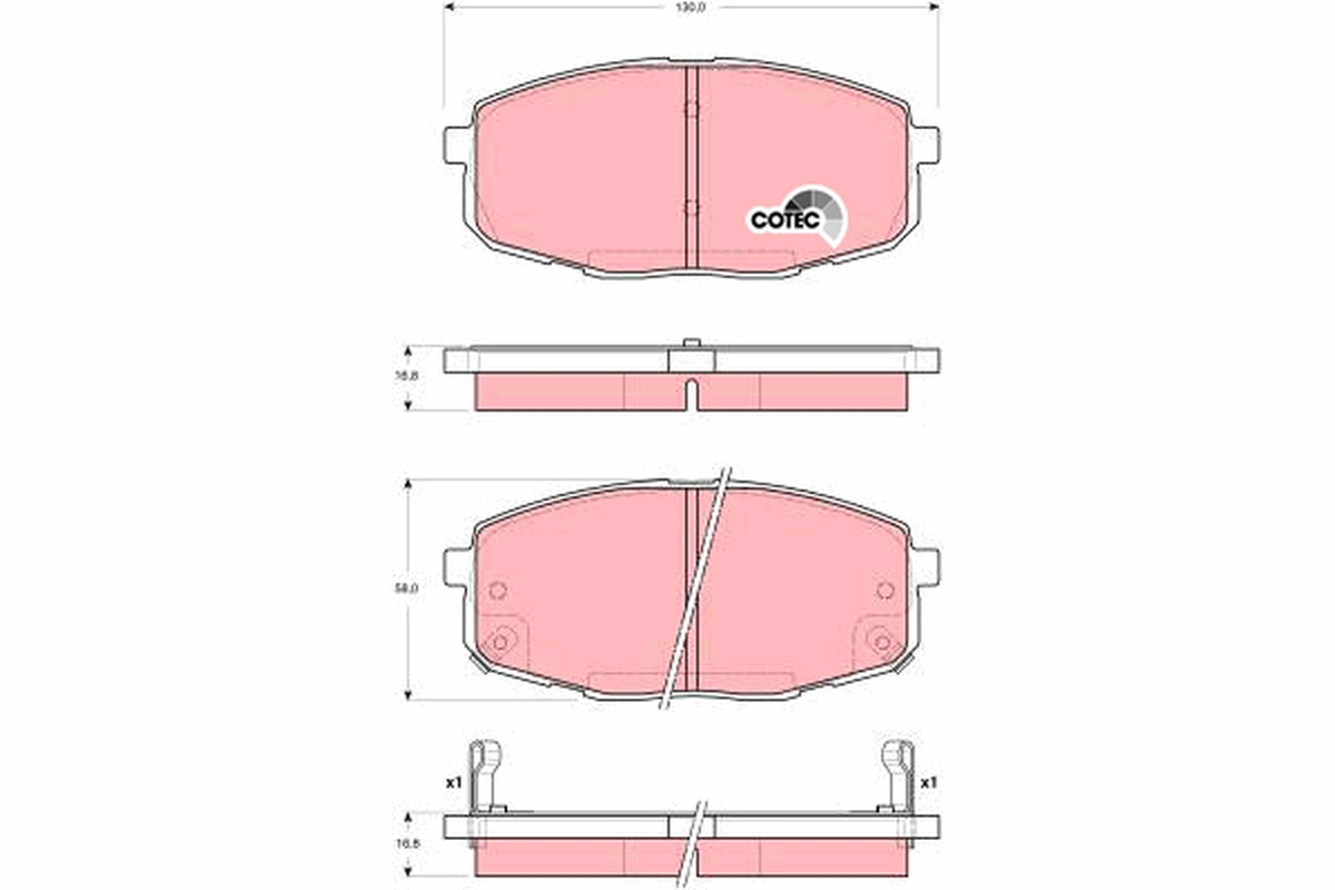 Kit pastiglie freno, Freno a disco - GDB3342 TRW