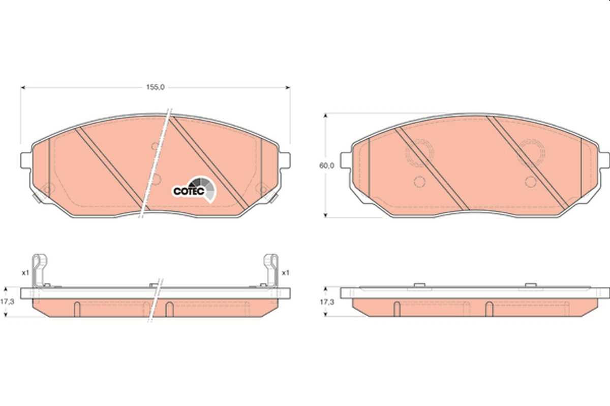 Brake Pad Set, disc brake - GDB3343 TRW