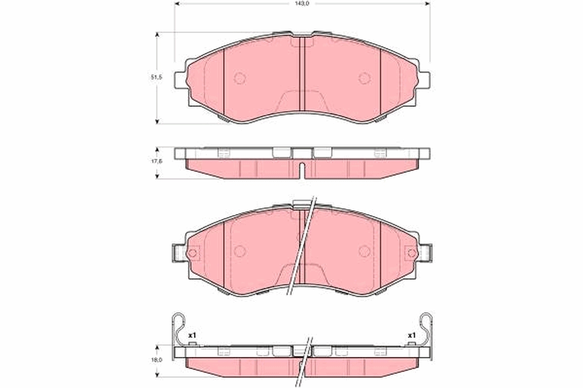 Brake Pad Set, disc brake - GDB3345 TRW