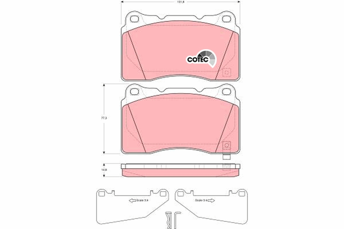 Kit pastiglie freno, Freno a disco - GDB3349 TRW