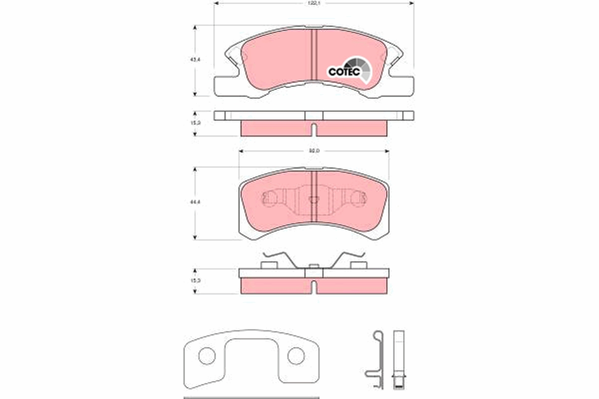 Brake Pad Set, disc brake - GDB3358 TRW