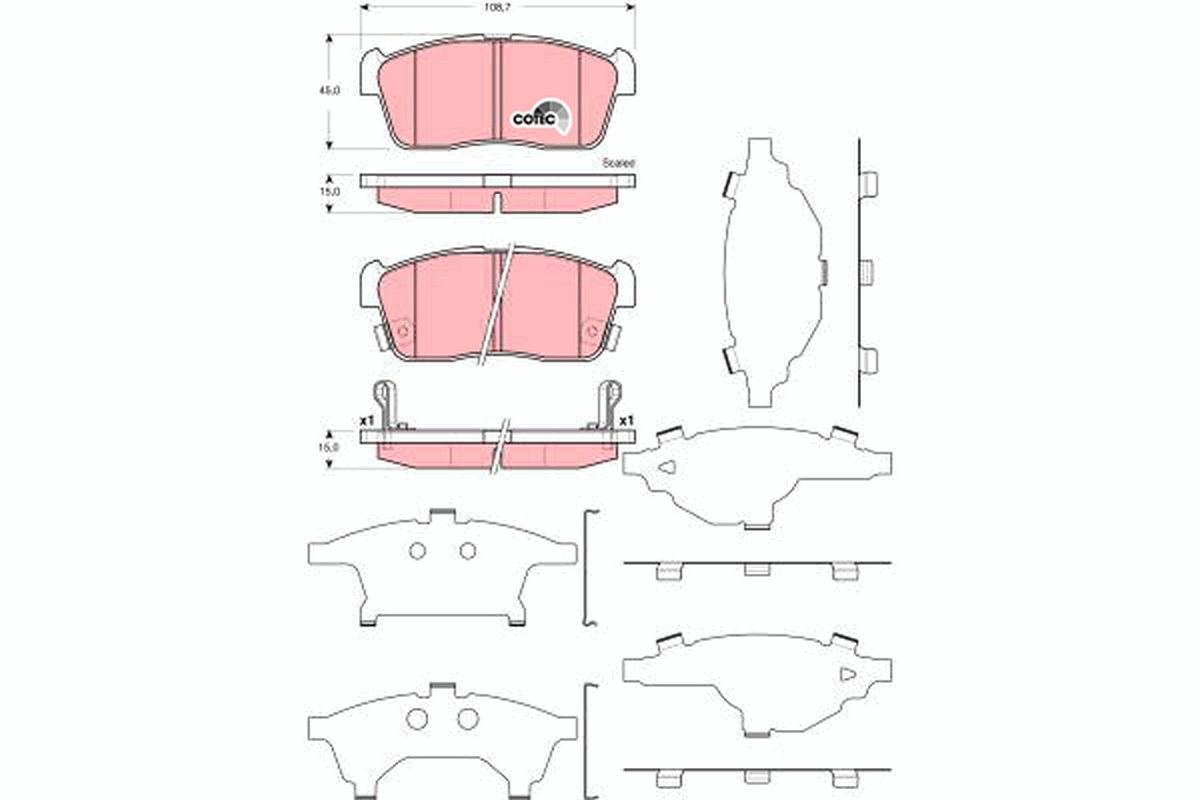 Brake Pad Set, disc brake - GDB3359 TRW
